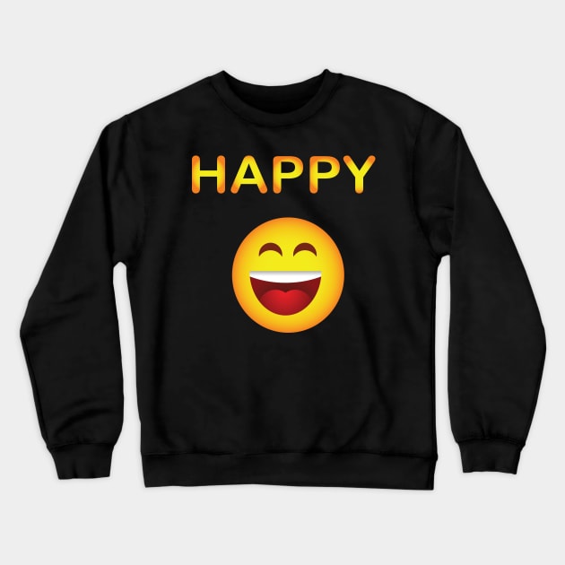 Happy Crewneck Sweatshirt by JevLavigne